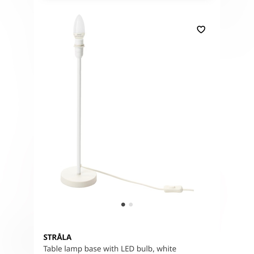 NWOT IKEA STRÅLA lamp stand and bulb